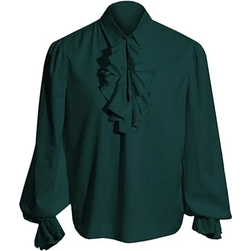 2025 Vampire Renaissance Victorian new Steampunk Ruffled Medieval Costume Men Shirts