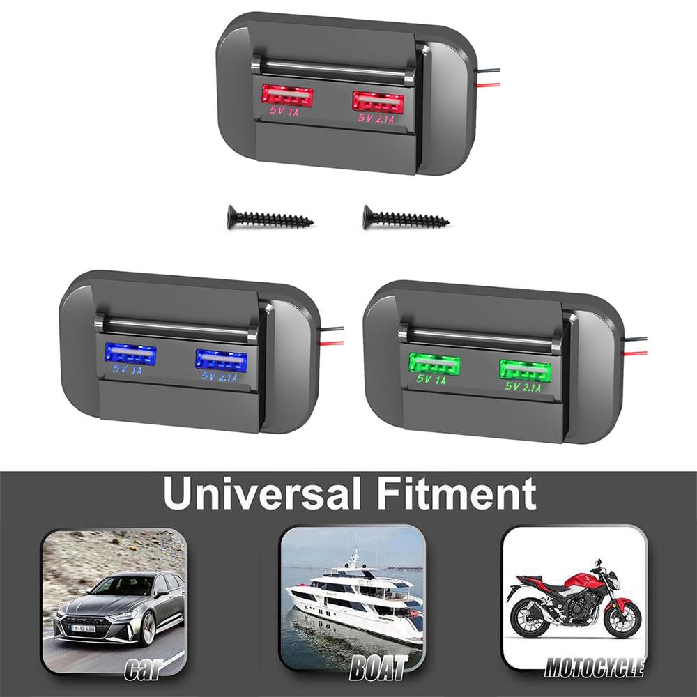 Dual Quick Charge PD RV USB Outlet Type C Dual USB Ports Car Charger Socket Adapter 12V/24V With Power Swith For RV Motorcycle df942