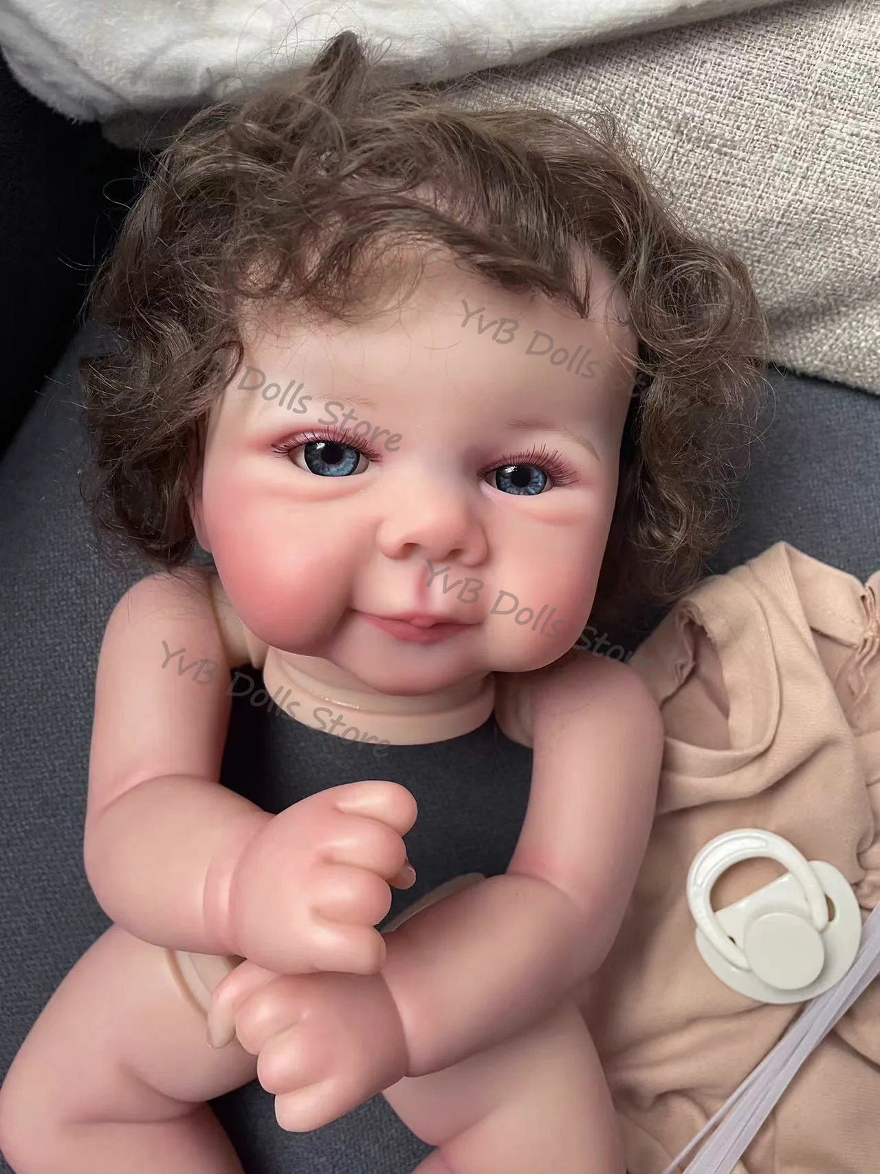 19inches Painted Juliette Already Reborn Doll Kits with Many Details Veins Unassembled Doll Parts with Cloth Body and Eyes smile