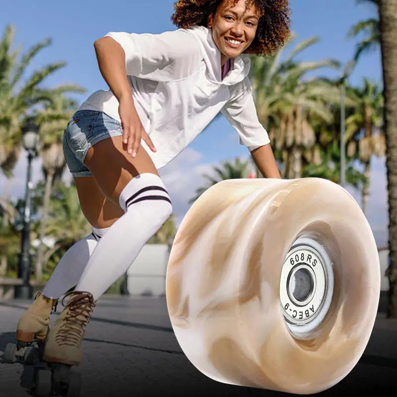 Skate Wheels Roller Skate Wheels With Bearings Mixed Color Wheels For Double Row Skating Quad Skates 58mm X 32mm