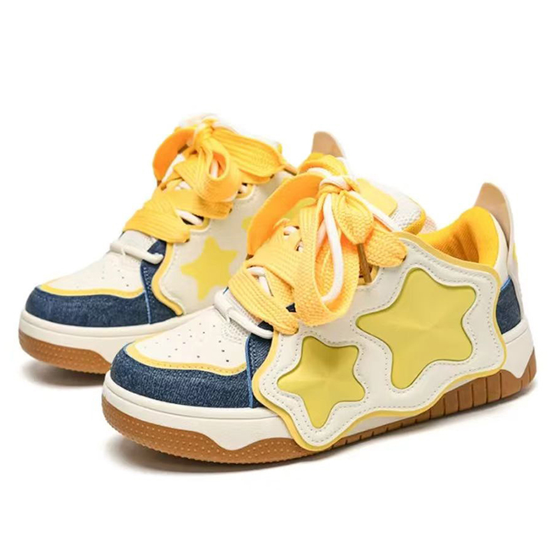 Women Platform Sneakers Star Design Sports Shoes Lace Up Comfortable Shoes Casual Outdoor Running Tennis Sneakers Female 35-40