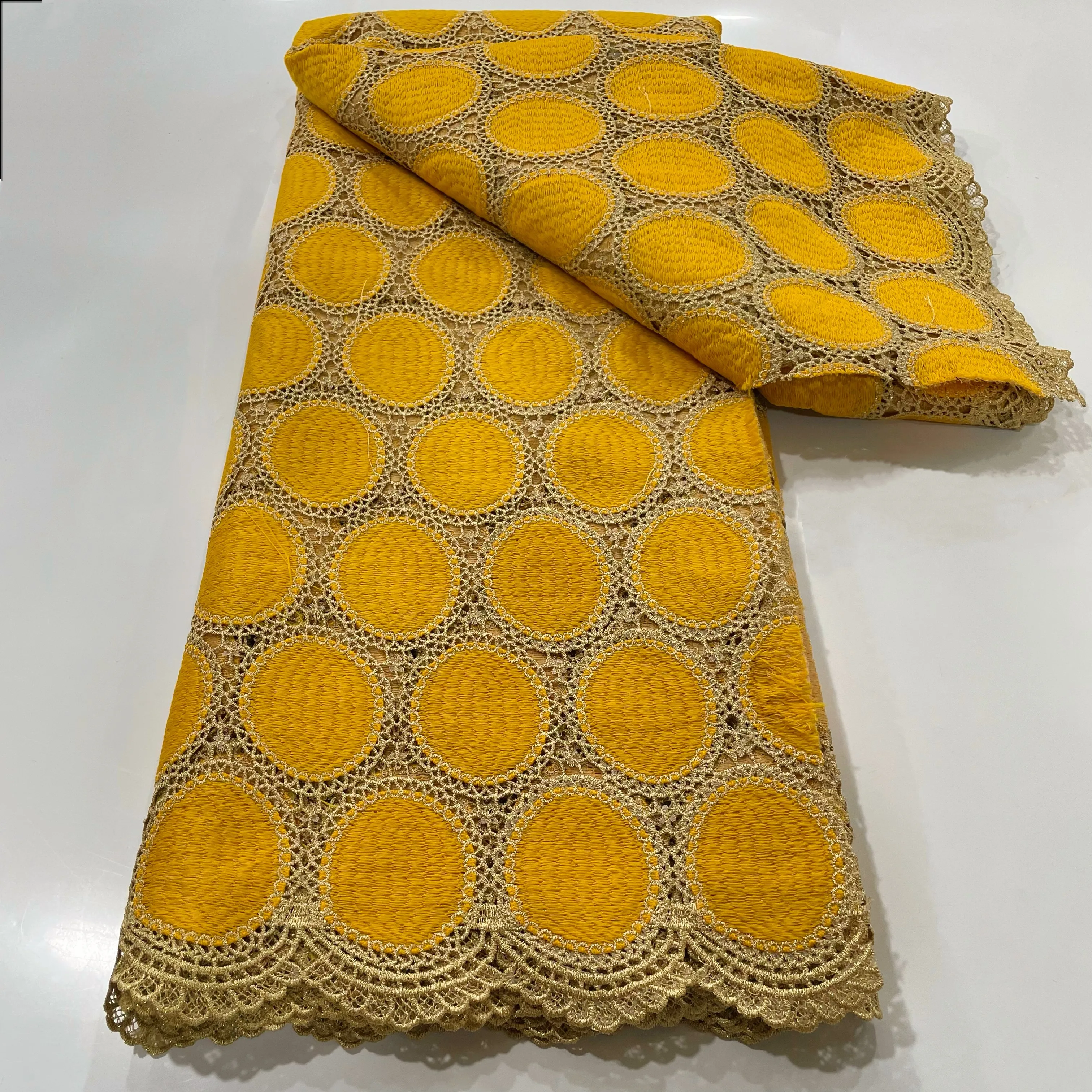 Classic High Quality African Guipure Cord Lace Fabric 2024 French Nigeria Lace Fabric for Luxury Wedding Material