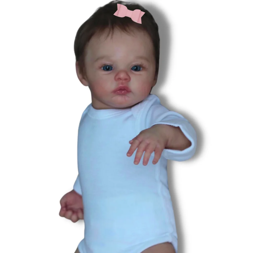 43CM Full Body Silicone Vinyl Reborn Meadow Boy Dolls Girl Lifelike Newborn Doll Flexible 3D Skin Tone with Veins Premie Toy