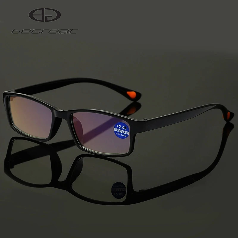 BEGREAT Anti Blue Light Readers TR Women Men Reading Glasses Presbyopic Magnifying Hyperopia Eyewear