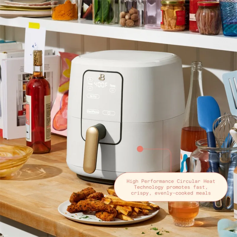 Beautiful 6 Quart Touchscreen Air Fryer, White Icing by Drew Barrymore