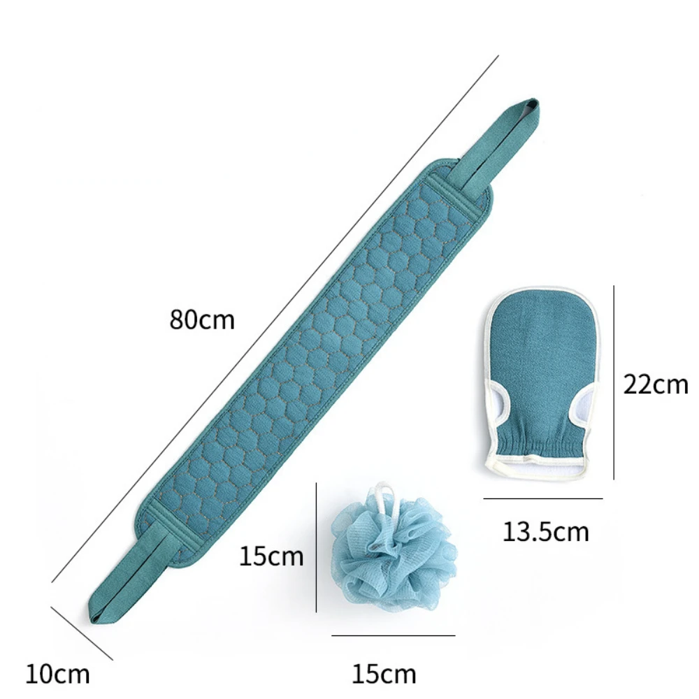 3pcs Set Belt Towel Ball Glove Deep Mud Clean Korean Body Washcloth Hotel Bathroom Shower Ball Back Scrubber Set Skin Towel Bath