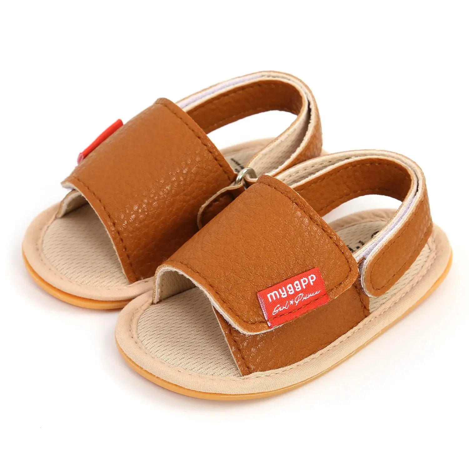Meckior Baby 2025 Retro Sandals PU new Leather Newborn Baby Boy Girl Shoes Non-slip Rubber Sole First Walker Summer Toddler Sandals