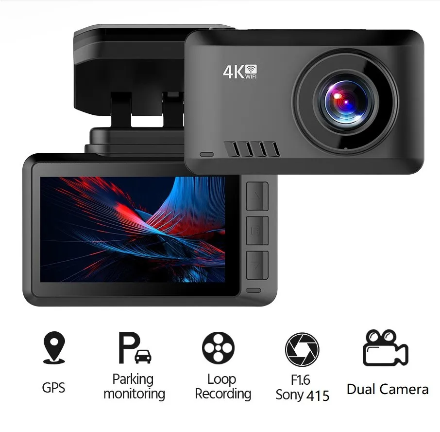 Dashcam 4K GPS WIFI 24h Parking new Monitor Dash Cam For Car 2025 Camera Front And Rear Dual Dvrs Per Auto Kamera Samochodowa Rejestrator