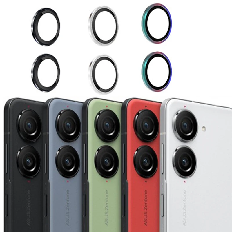 Zenfone10 5G Case Aluminium Alloy Ring Camera Protector Cover For Asus Zenfone 10 5G AI2302 5.92" Back Lens Tempered Glass Film
