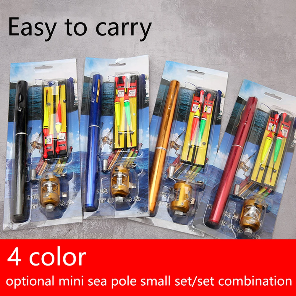 Mini Pocket Fishing Pen Portable Telescopic Fishing Rod For Raft Boat Bridge River Lake Sea Saltwater Freshwater Fishing