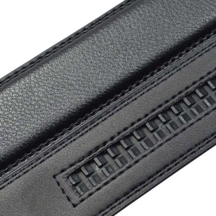 Bat Buckle Belt Classic Ratchet Leather Belt with Automatic Buckle for Men