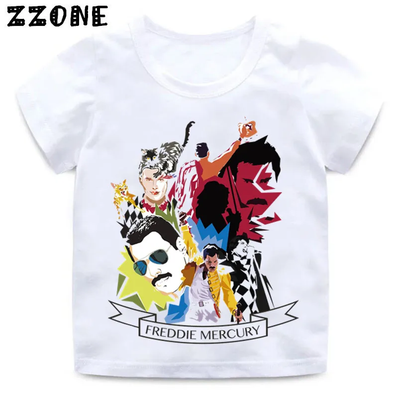 Boys and Girls FREDDIE MERCURY Rock Band new Queen 2025 Print T shirt Kids Funny Clothes Enfant Summer White Tee shirt