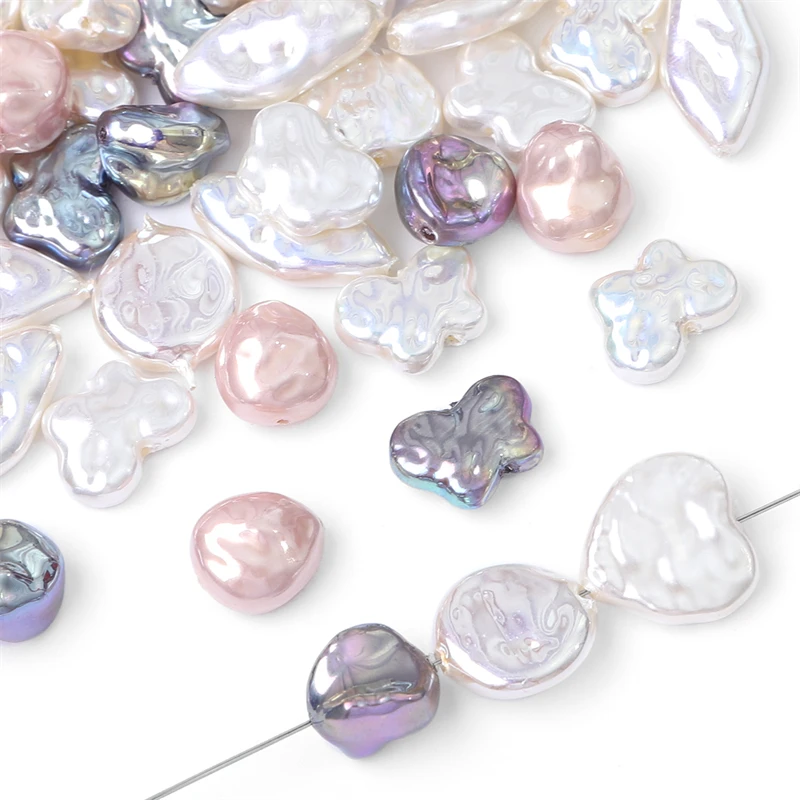 Exquisite Baroque Style Shaped ABS Pearl Beads Charms Heart Butterfly Pendant for Earring Bracelet DIY Jewelry Making Accessorie