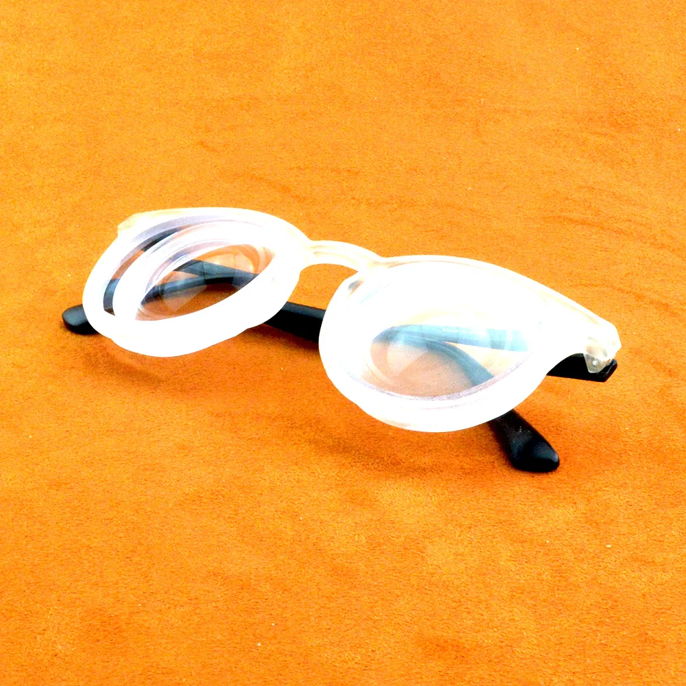 White Transparent Round Alloy Temple High Myopia Myopic Myodisc Goc Glasses -11D -12D -13D To -20d