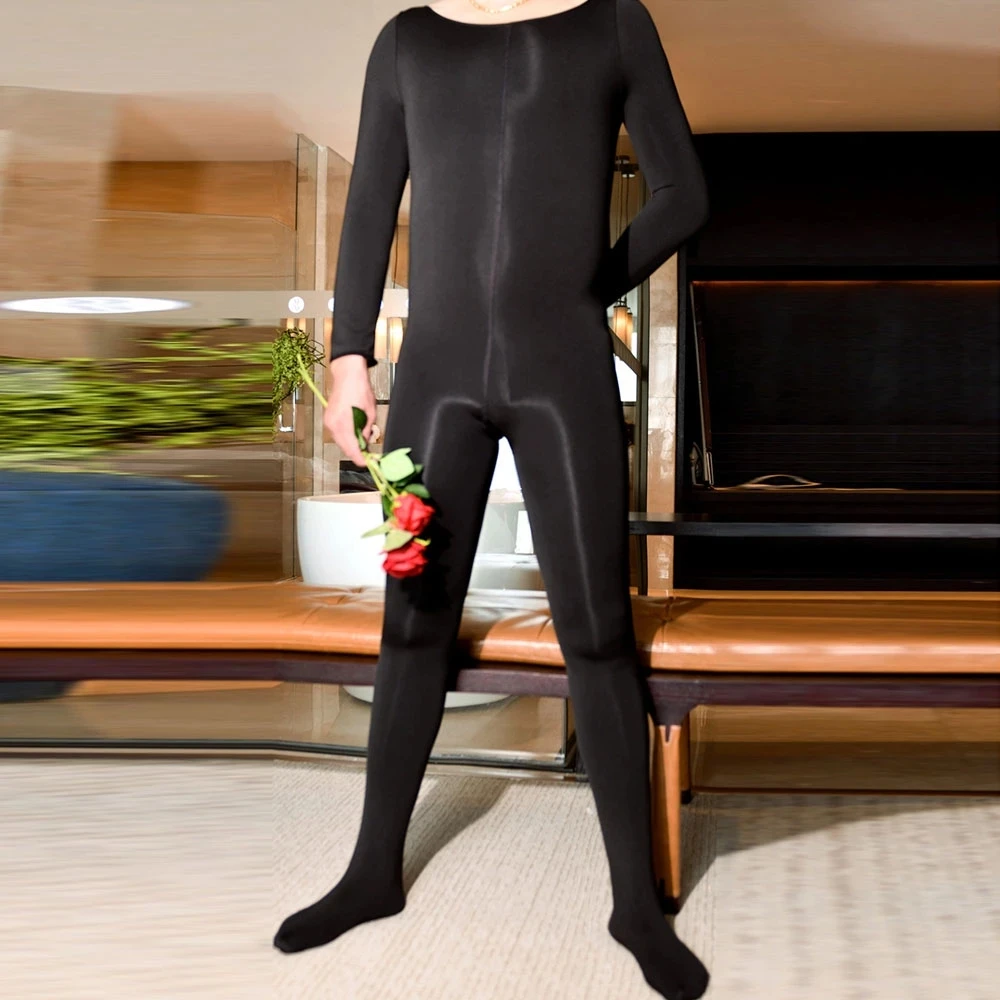 Men's Plush Thickened Warm Winter One-piece Bodystocking Full Body Thermal Sleepwear All Inclusive Bodysuit Zentai Exotic
