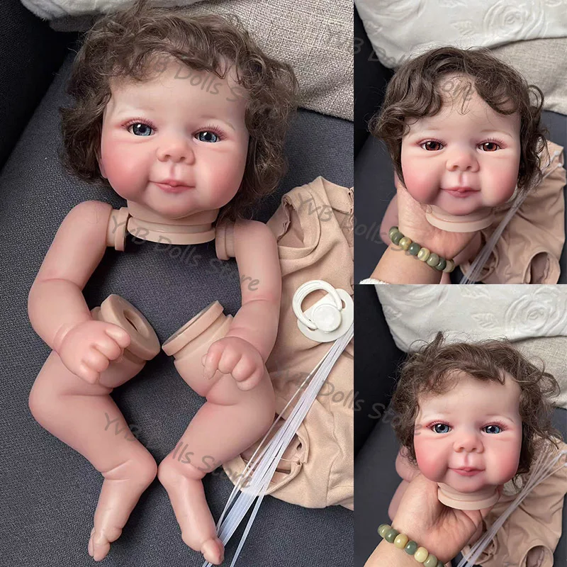 19inches Painted Juliette Already Reborn Doll Kits with Many Details Veins Unassembled Doll Parts with Cloth Body and Eyes smile