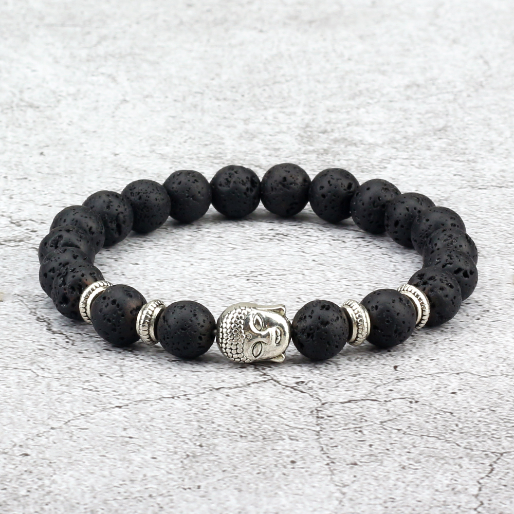 Charm Vintage Buddha Beads Bracelet Men Natural 2025 Tiger Eye Malachite Black Lava Stone new Chakra Bracelets for Women Bileklik Jewelry
