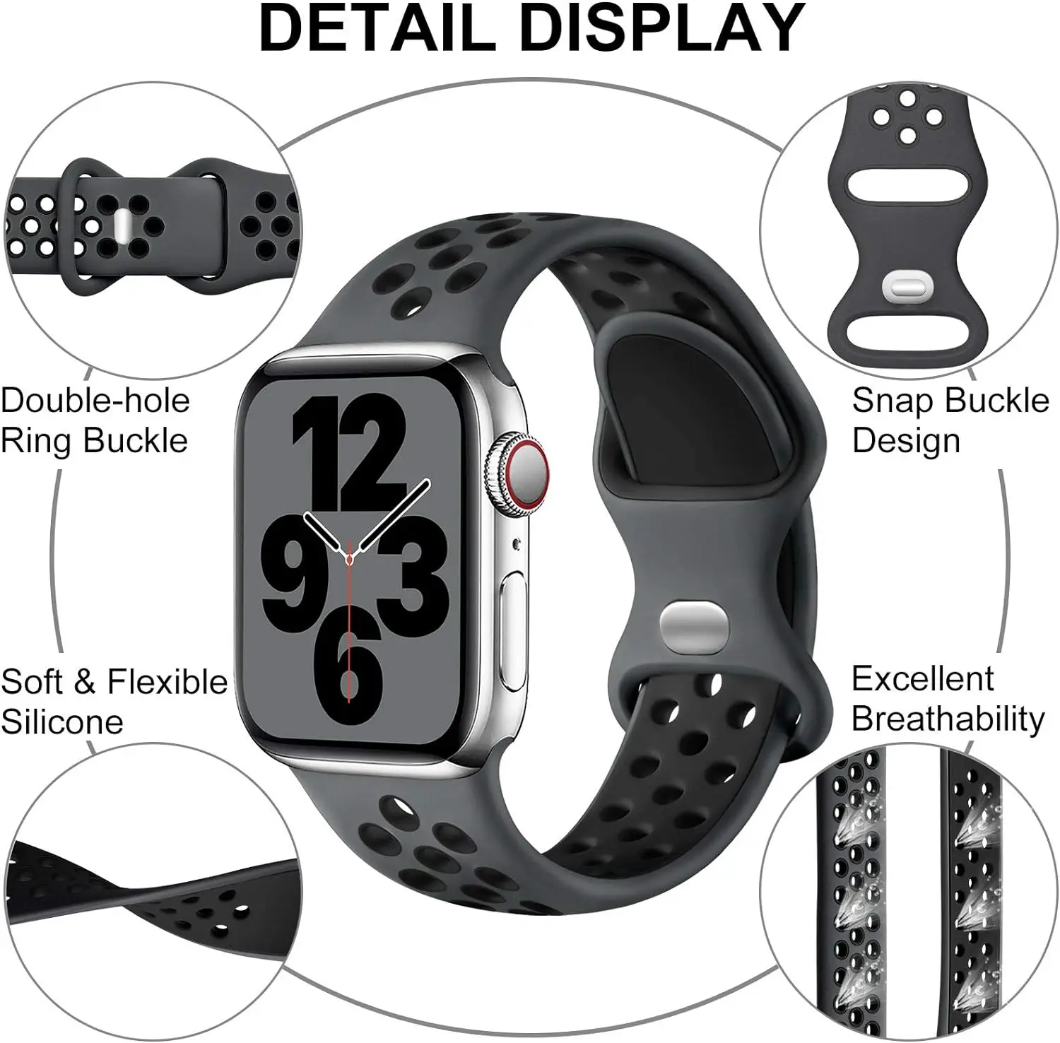 Strap For Apple Watch Band 49mm 44mm 45mm 42mm 41mm 38mm 40mm correa Silicone sports bracelet iwatch 8 SE 7 6 5 Ultra 49mm