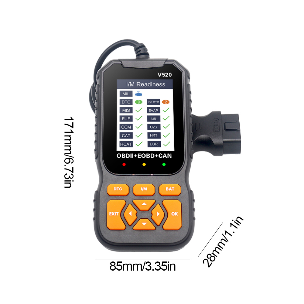 V520 EOBD OBD2 Scanner Automotive Professional Diagnostic Tool Check Car Engine Fault Warning Light Code Reader Vehicle Reset