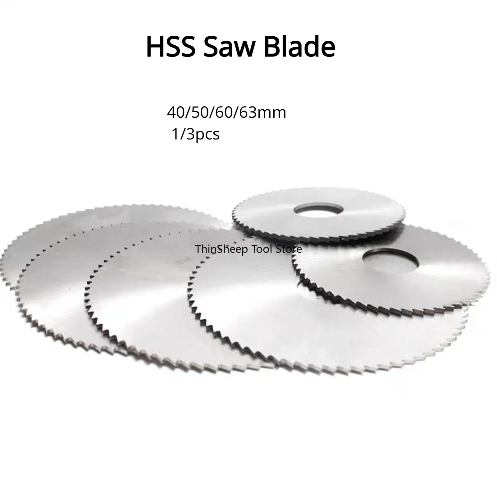 40/50/60/63mm 1/3pcs HSS Circular Saw Blade Disc Mini Milling Cutter Wood Plastic Metal Tile Slot Machining High Speed Steel