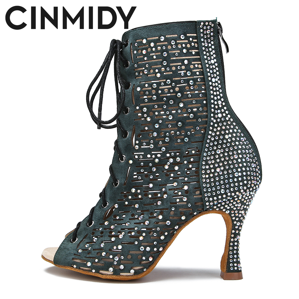 CINMIDY New Women's Summer Short Boots Latin Dance Shoes Stripper For Women's Boots Ballroom Dancing Shoes Sexy Party Shoes