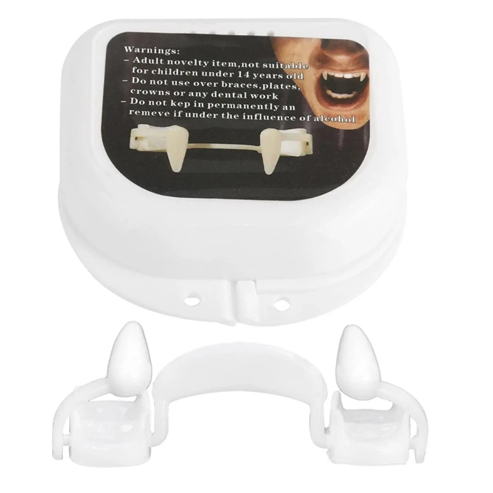 Retractable Vampire Teeth Zombie Teeth DIY Cosplay Props Decor Horrific Fangs Vampire Dentures For Holiday Party Props Kids Toy