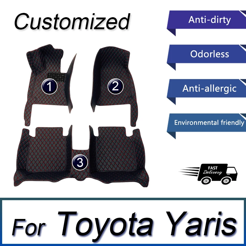 Car Floor Mats For Toyota new Yaris Hybrid 2021 2022 2023 Waterproof Protective Pad Floor 2025 Cover Car Accessories