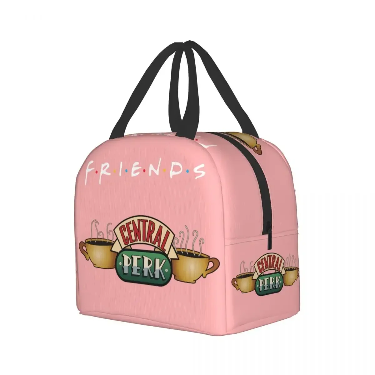Show Classic TV Central Perk Friends Lunch Bag Cooler Insulated Lunch Box for Women Kids School Work Picnic Food Storage Bags smile