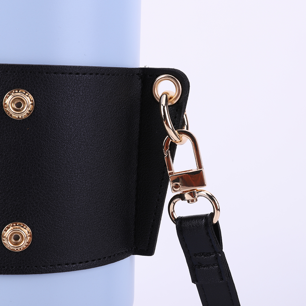 with strap Water Bottle Handle Shoulder Strap For Stanley 30oz 40oz Bottles PU Leather Coffee Mug Accessory Universal Sling Bag