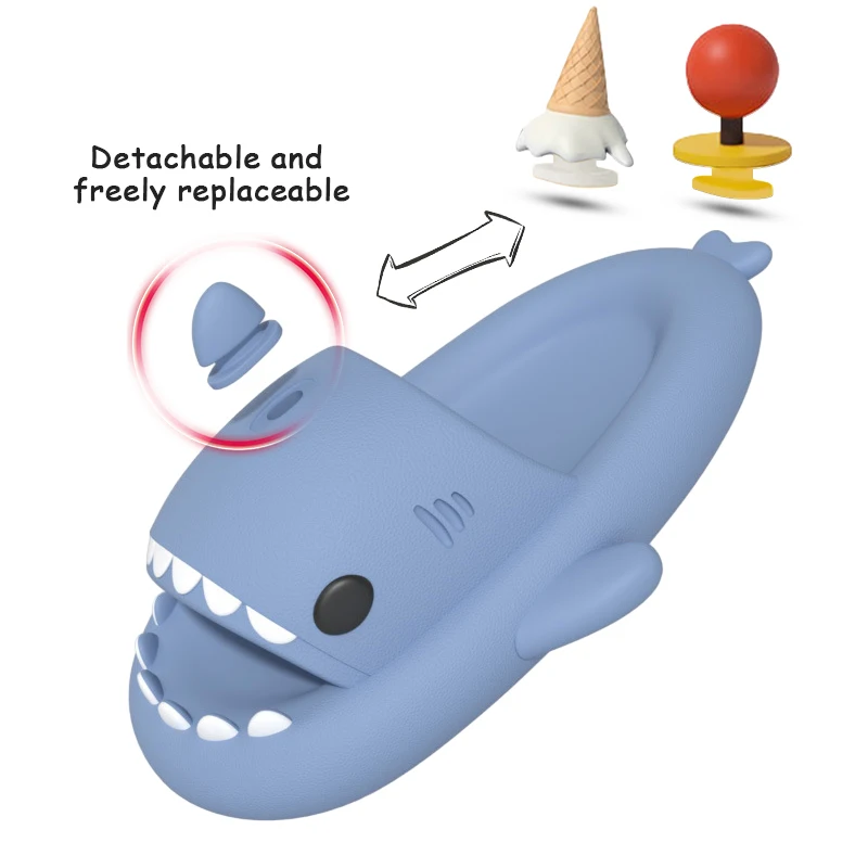 2pcs Summer Eva Shark Slides Diy Fins Charms Buckle Accessories For Shark Slippers Women Men Funny Charms Sandals Decoration