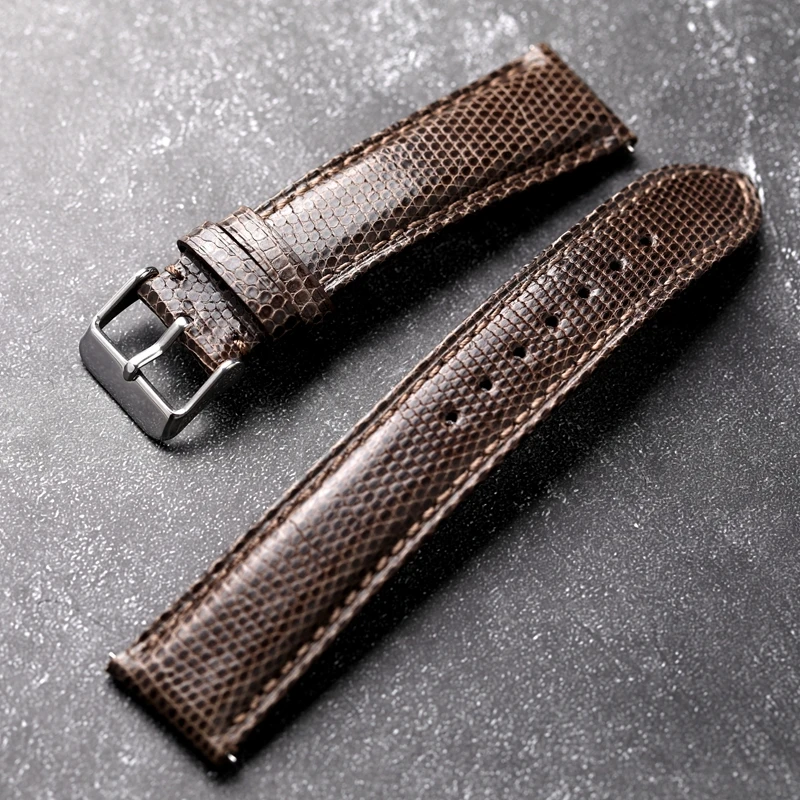 Lizard leather Wathband 18 19 20 21 22MM Black And Brown Soft Bracelet Suitable For Men's Leather Strap Soft Bracelet