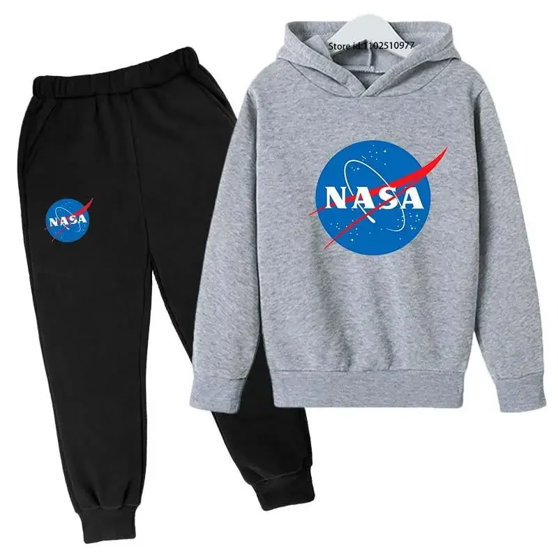 NASA Children's Hoodie +Pants Boys new Sets Sweatshirt Printing Toddler 3-12 Year Girls Clothing Leisure 2025 Coat Spring Trend Outfits