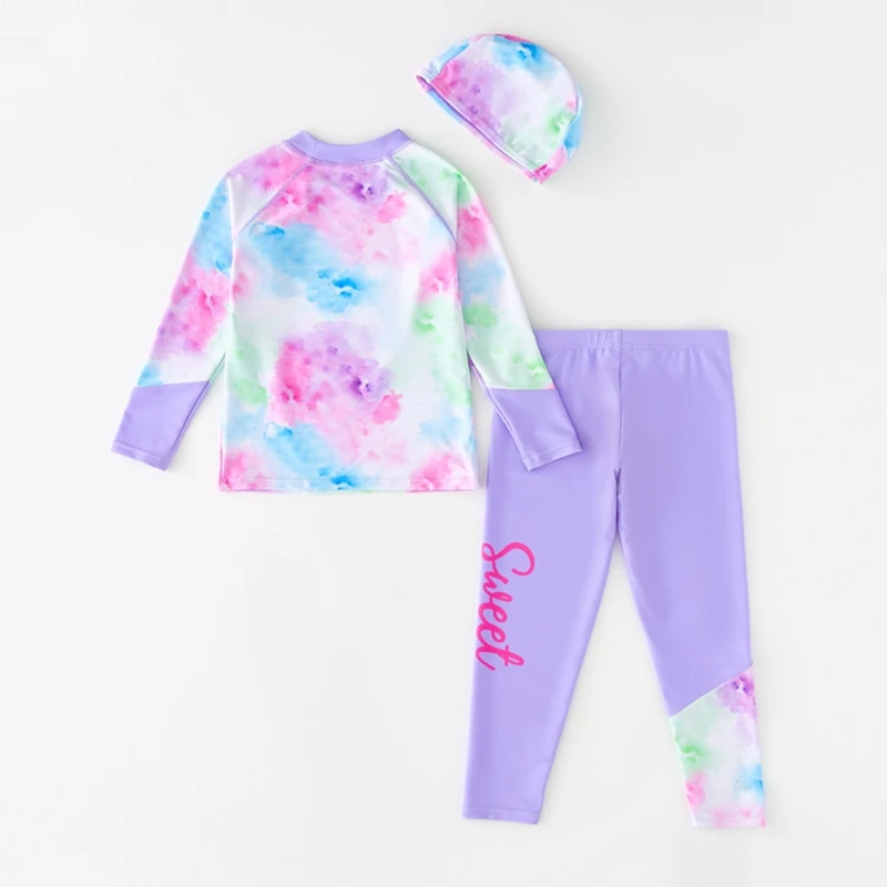 Swimsuit for Girls Long Sleeve UV Swimwear Children Modest Childhood Bathing Suit Beach Clothes Girl Summer UPF50 Swimming Wear