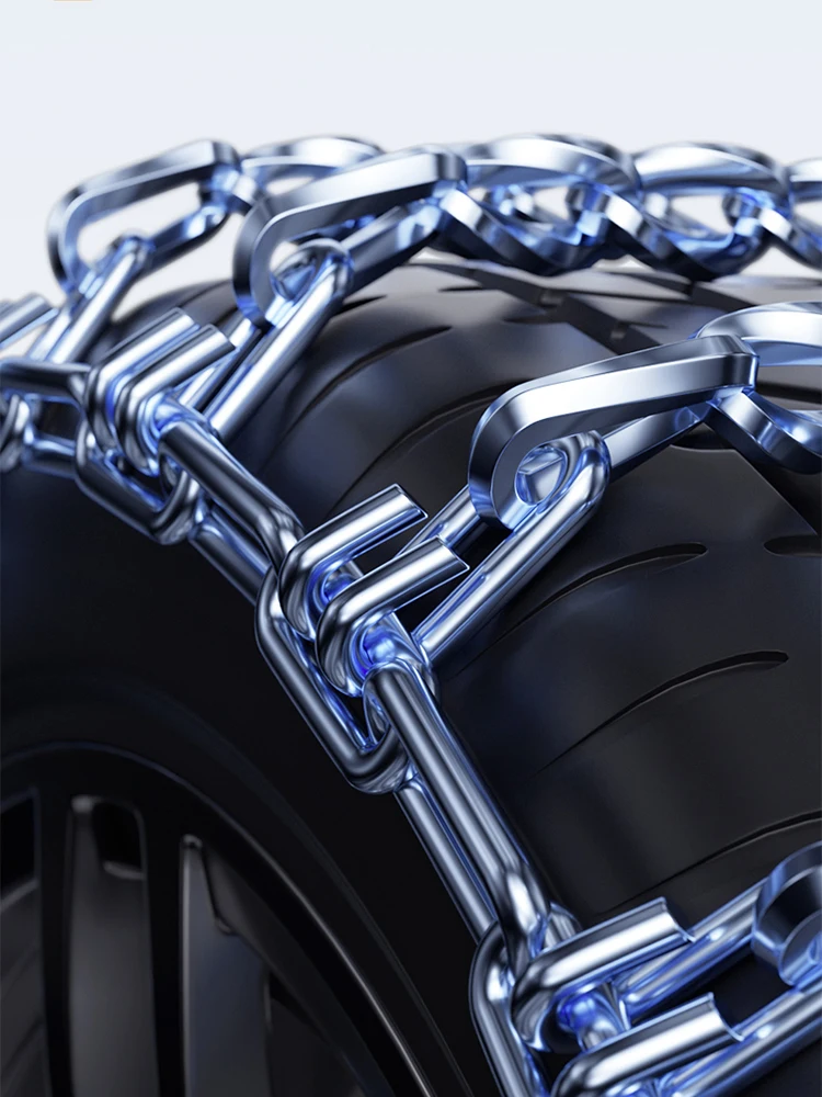 2Pcs Upgraded Manganese Steel Anti-skid Full Encirclement Snow Chain Car Winter Tyre Chains for Truck SUV Tire Accessories