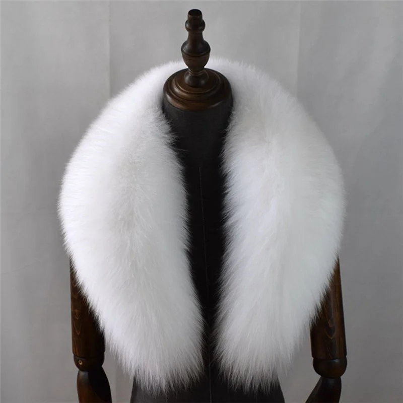100% Natural Real Fox Fur Collar 2025 For Women And Men's Coat Jacket Fur Collar Extra Large Size new Neck Warmer Fur Scarf Shawls
