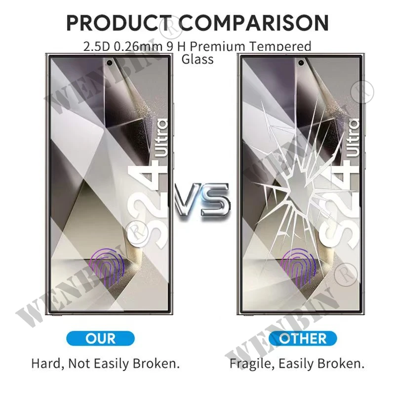 4 in 1 For Samsung S24 S23 S22 S21 Ultra Plus FE A54 A15 A14 A25 A34 9HD Screen Protector Full Protective Glass+lens protector
