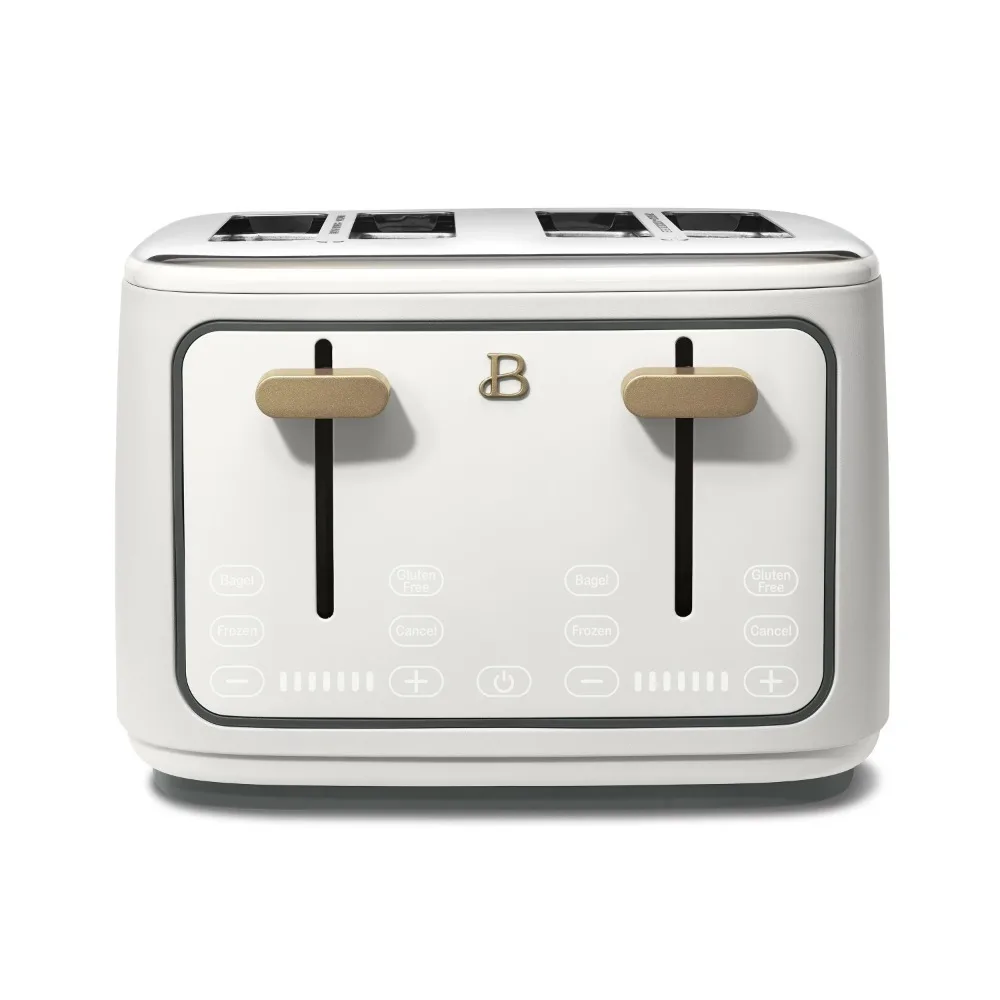 2023 New Beautiful 4 Slice Toaster, White Icing By Drew Barrymore