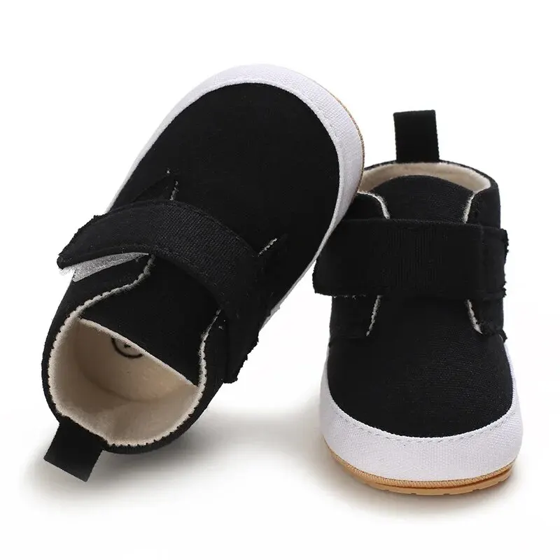 new Meckior Four Seasons Hundred Baby Canvas Shoes Newborn First Day Shoes 2025 Rubber Bottom Anti-slip Baby Boys Girls Sneakers