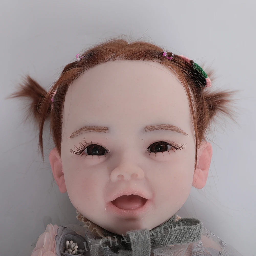 U-charmmore 17.7inch 5.7lbs 2025 Full Body Silicone Reborn Baby new Doll Realistic Girl Dolls Painted DIY Blank Baby Children Toys