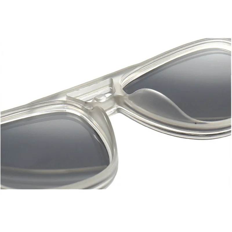 Transparent Frame Men Sunglasses Magnetic Clip 6 In 1 Magnetic Clip Glasses Square Women Polarized Eyeglass