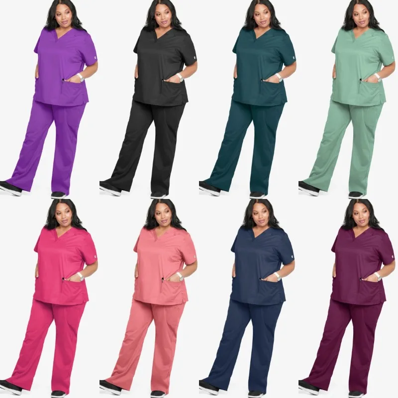 Medical Women new Stretch Work Uniforms Easy Fit Scrubs Tops Pants Jogger Set 2025 Hospital Nurse Uniform Dentist Overalls