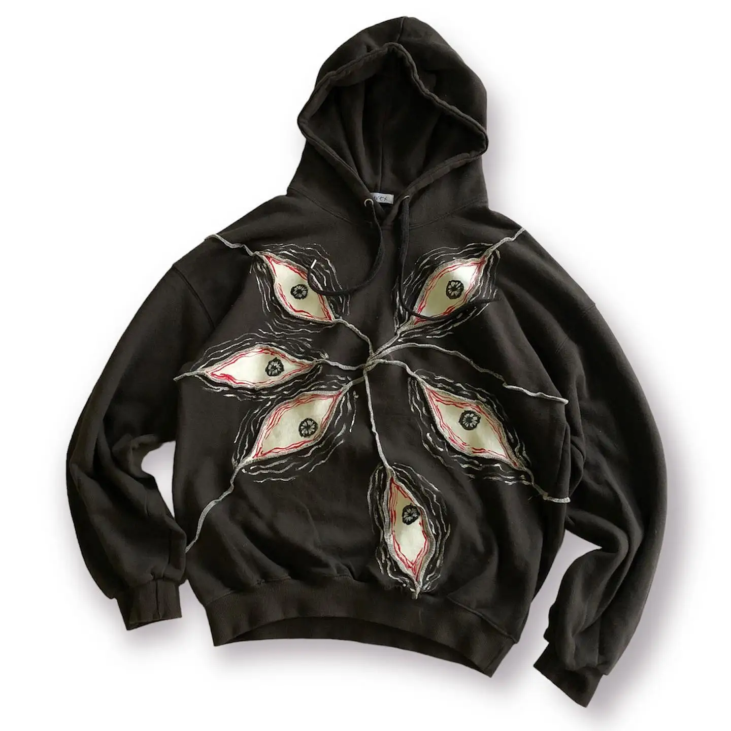 Streetwear Retro Hoodie Y2K Hip Hop Abstract Graphic Patch Oversized Hoodie Sweatshirt Mens Punk Rock Pullover Hoodie Clothes