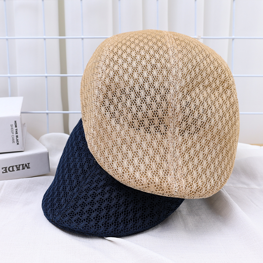 Breathable Mesh Hollow new Berets Hat 2025 For Men Convenient Spring Summer Beret Quick-drying Cap Retro Sun Hats Painter Caps