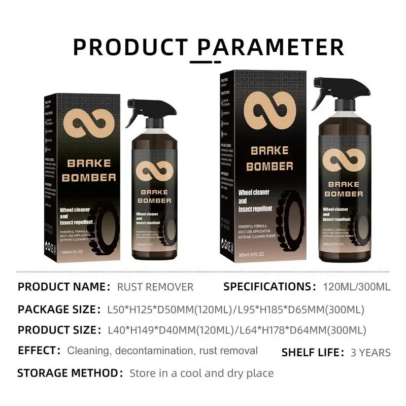 Wheel Cleaner Car Detailing Brake Dust Remover Rim And Tire Cleaner Powerful And Safe Auto Wheel Cleaner Spray For Aluminum Rims