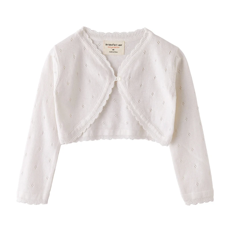 Baby Girl Shawl Jacket Summer Infant Cardigan Outerwear Baby Clothes Knit Sweater Thin Sun-protective Clothing Short Coat Tops