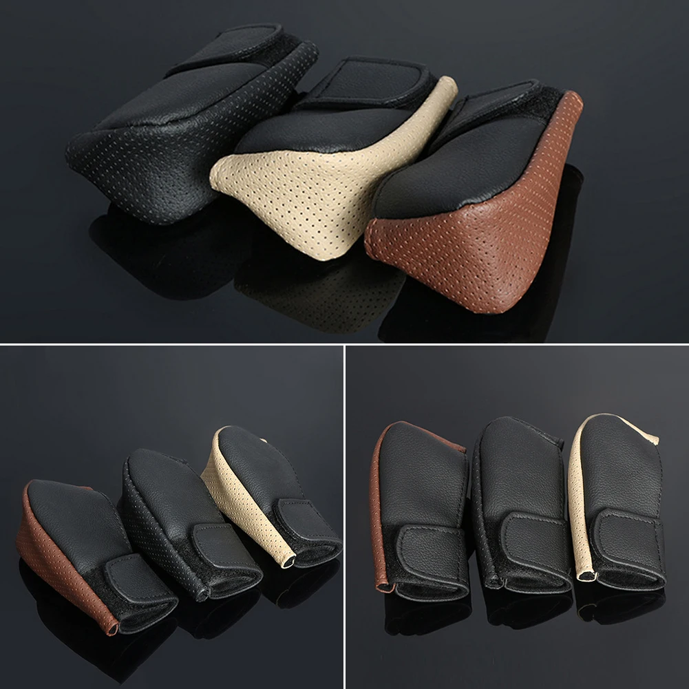 Car PU Leather Gear Shift Knob Cover Gear Shift Non-Slip Grip Handle Protective Covers Manual Speed Car Interior Accessories