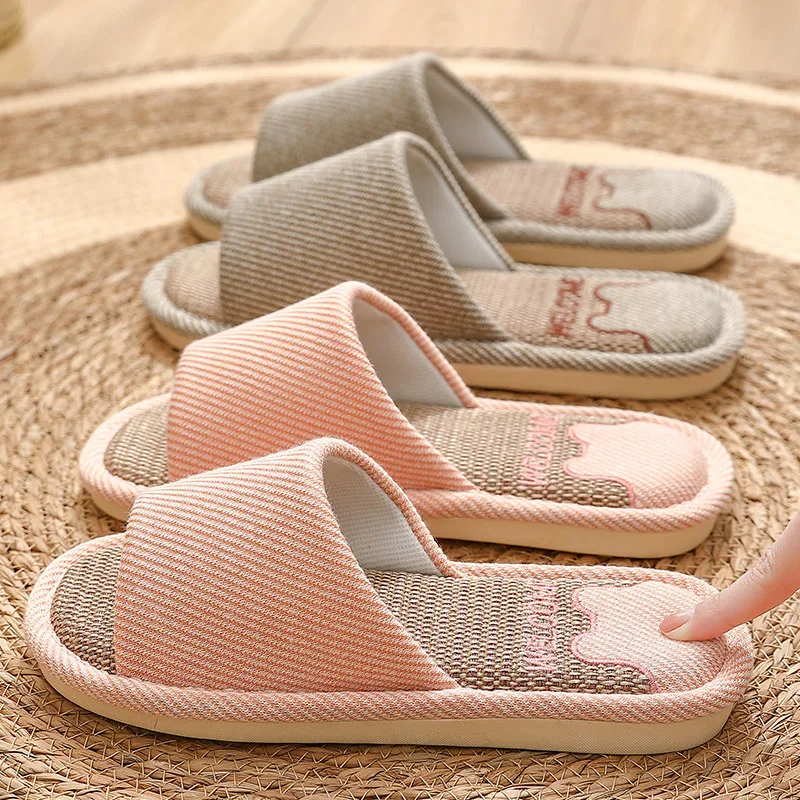 Slippers Indoor Home Breathable Women Men Slides en Couples Anti-slip Beach Sandals Shoes Comfortable Flats 4 93417