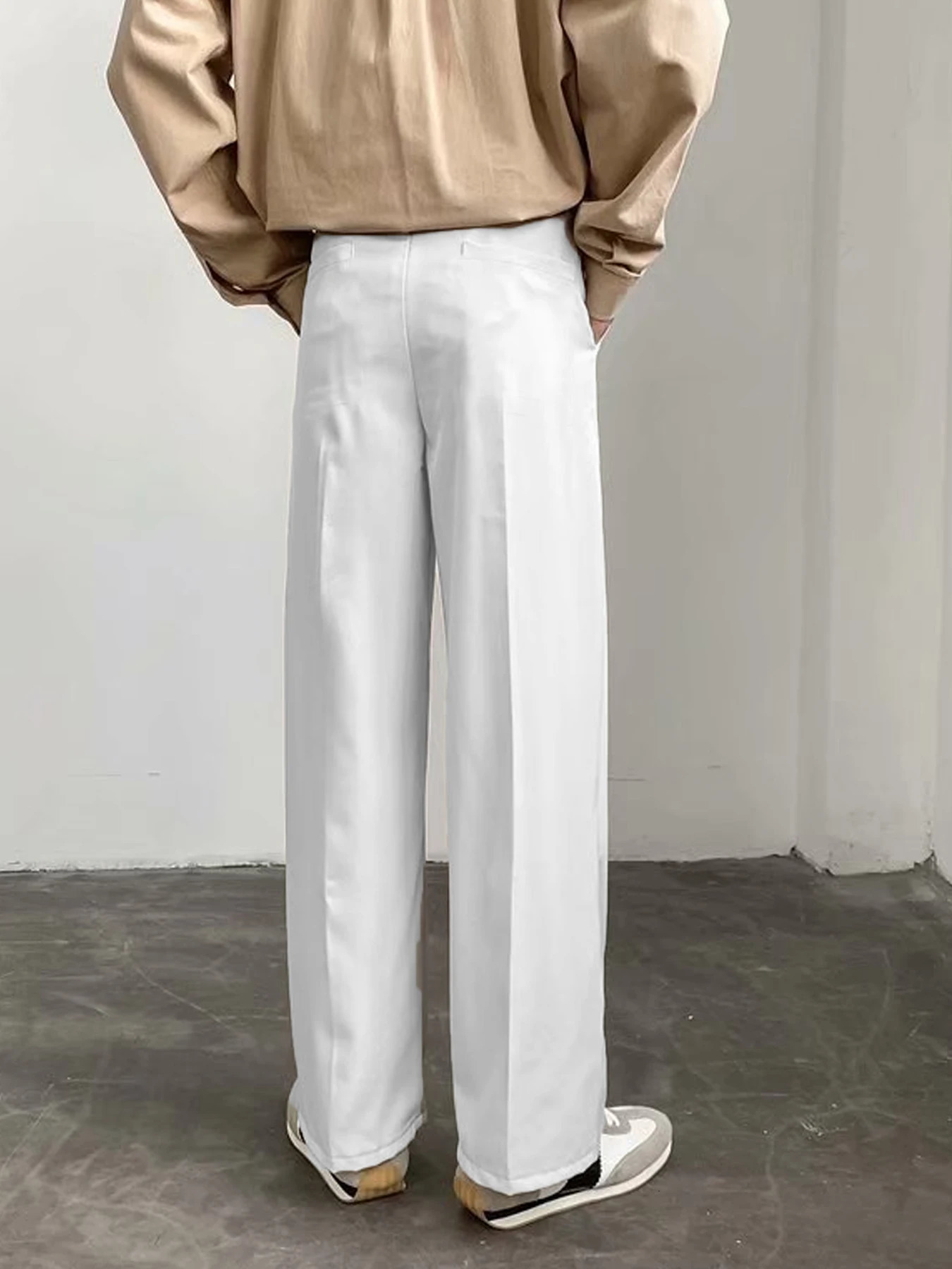 Light mature style autumn and winter mens wide cut drape straight leg pants 240321