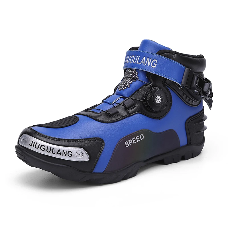 Men new Motorcycle Boots Shoes Outdoor 2025 Cycling Professional Training Microfiber Leather Waterproof Quick Lacing Botas Moto Hombre