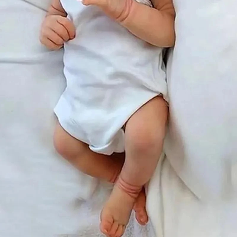 18inch Realistic Reborn Baby Dolls Blue Eyes Handmade Soft Boy full body vinyl baby Dolls High Quality bebe reborn Doll Gift